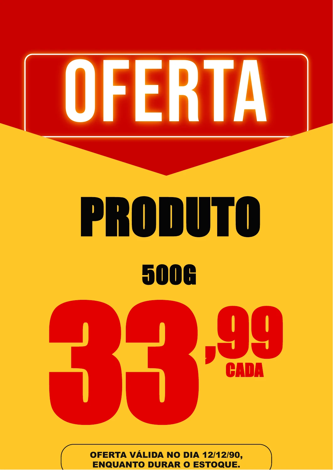 Placa demonstrativa: Oferta neon