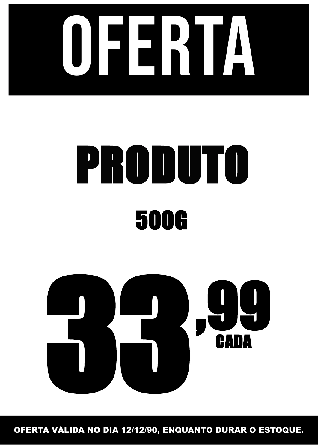 Placa demonstrativa: Preto e branco